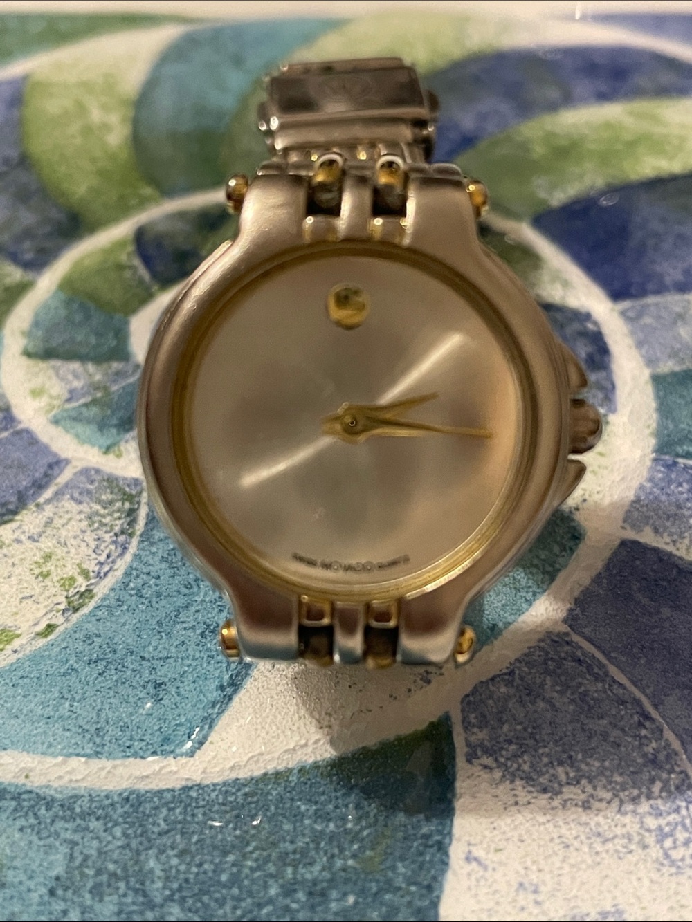 Movado Two-Tone Stainless Steel Bracelet Watch with Gold Accents